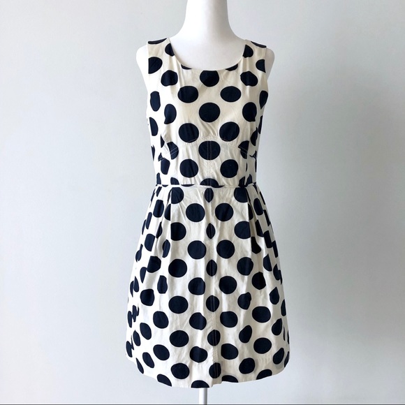 j crew blue polka dot dress